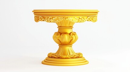 Ornate Gold Table with Intricate Designs and Elegant Curves
