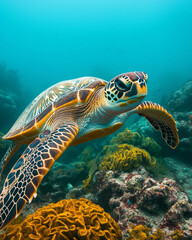 Fototapeta premium Exploring the vibrant underwater world of Galapagos marine reserve