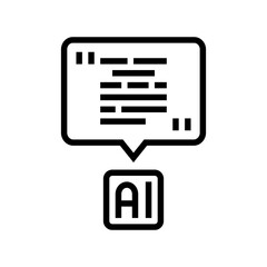 Fototapeta premium ai speech bubble social robotics line icon vector illustration