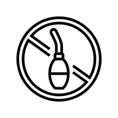 avoid douching intimate care line icon vector illustration