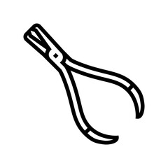 bracket remover orthodontist line icon vector illustration