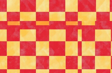 Vibrant Red and Yellow Checkerboard Pattern Texture Background