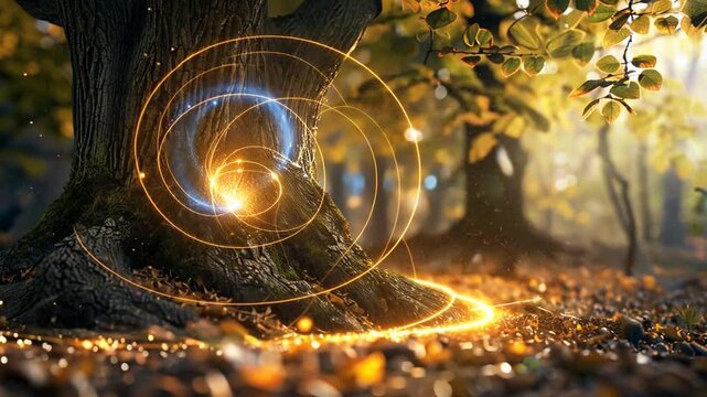 Wirbelnde Lichtkugeln mit kosmischer Strahlung