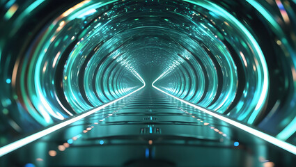 Fototapeta premium Immersive Neon Tunnel with Electric Colors