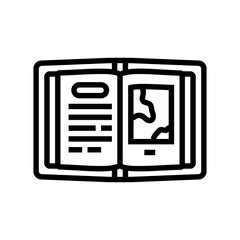 expedition journal geographical discoveries line icon vector illustration