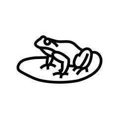 frog lily pad pet home line icon vector illustration