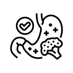 Fototapeta premium green leafy vegetable diarrhea line icon vector illustration