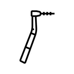 interdental brush orthodontist line icon vector illustration