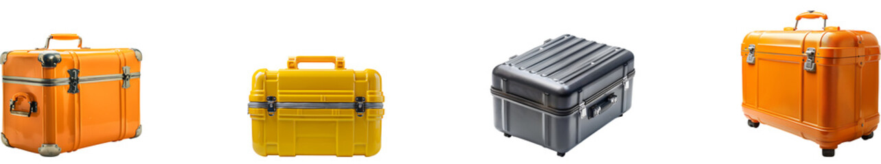 Suitcase on transparent background collection set