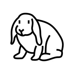rabbit pet home line icon vector illustration