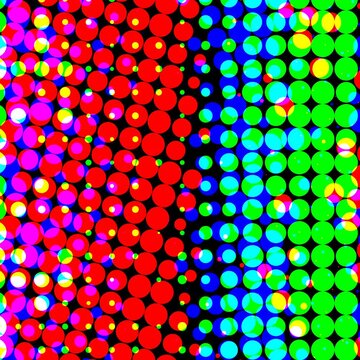 Disco Dots Colorful Animated Motion Backdrop Background Vivid Bright Rainbow RGB Seamless Looping Repeating Abstract Lights Circles