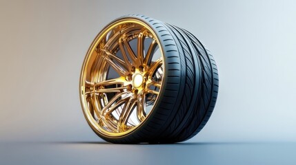 Luxury gold alloy wheels and tires