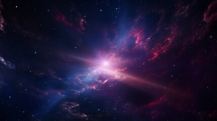 Cosmic Nebula Vibrant Purple and Pink Galaxy with Bright Star