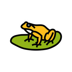 frog lily pad pet home color icon vector illustration