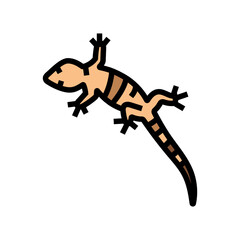 gecko climbing pet home color icon vector illustration