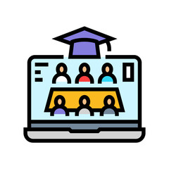 group project education platform color icon vector illustration