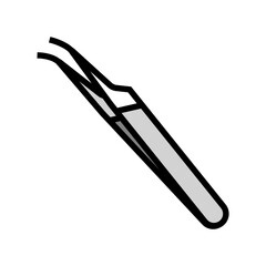 orthodontic tweezers orthodontist color icon vector illustration