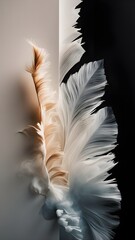 Stunning watercolor feather art on black background
