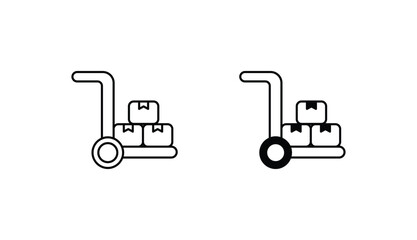 Warehouse Trolley icon design with white background stock illustration
