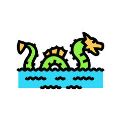 sea monster mythological representation color icon vector illustration