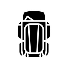 capacity hiking backpack glyph icon vector illustration