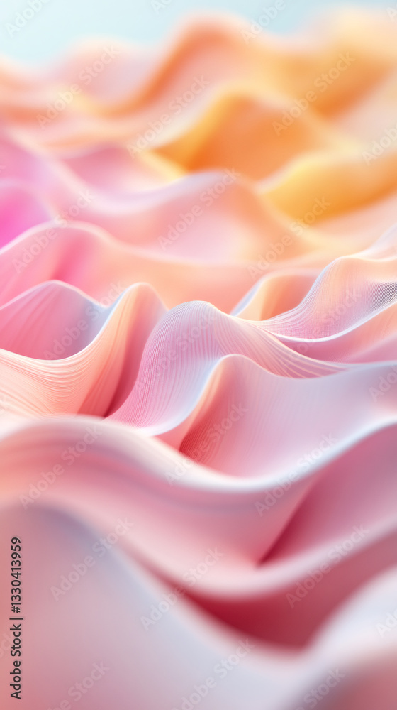 Poster flowing and smooth waves in soft pastel hues create a dreamy, sophisticated backdrop, radiating eleg