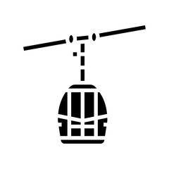 lift or gondola mountain skiing glyph icon vector illustration