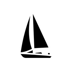 sailboat sailing sport glyph icon vector illustration