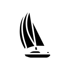 sails full sailing sport glyph icon vector illustration