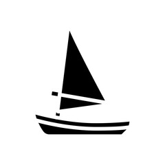 skiff sailing sport glyph icon vector illustration