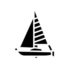 sloop sailing sport glyph icon vector illustration