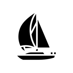 spinnaker sail sailing sport glyph icon vector illustration
