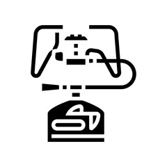 travel gas burner stove glyph icon vector illustration