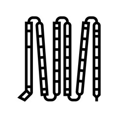 avalanche probe mountain skiing line icon vector illustration