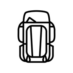 capacity hiking backpack line icon vector illustration