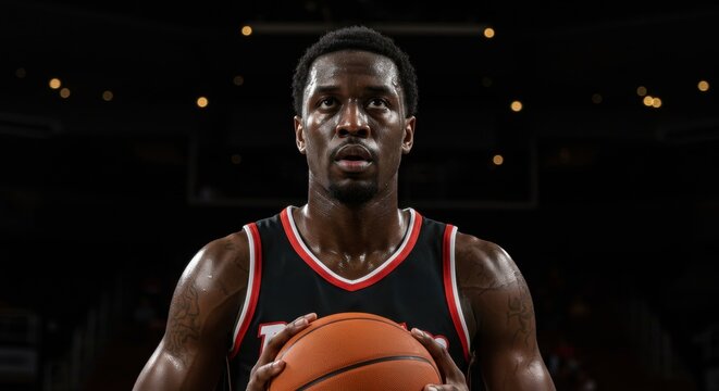 basketball player preparing for free throw
