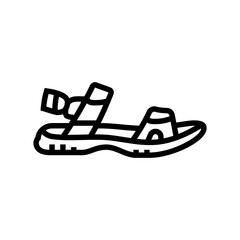 convertible sandals footwear tourism line icon vector illustration