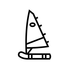 dinghy sailing sport line icon vector illustration