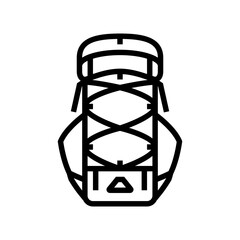 durable hiking backpack line icon vector illustration