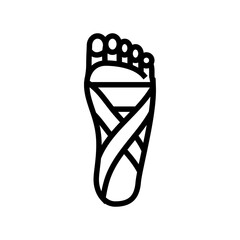 foot kinesio tape for arch support line icon vector illustration