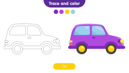 Coloring book for children: car. Educational game for kids.
