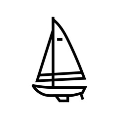 keelboat modern sailing sport line icon vector illustration