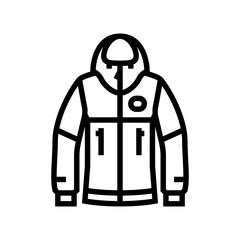 lightweight rain jacket ultralight trekking line icon vector illustration