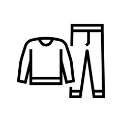 merino wool base layers ultralight hiking line icon vector illustration
