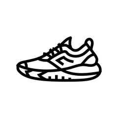 shoes female running accessories line icon vector illustration