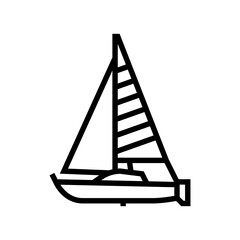 sloop sailing sport line icon vector illustration