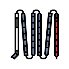 avalanche probe mountain skiing color icon vector illustration