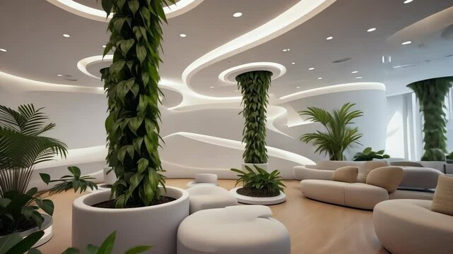 Future office design combines sustainability and modern furniture to meet diverse professional needs, creating a vibrant atmosphere that boosts creativity, teamwork, and overall workplace efficiency