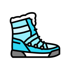 insulated winter boots footwear tourism color icon vector illustration