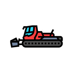 snow groomer machine mountain skiing color icon vector illustration